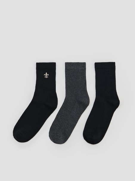 Długie skarpetki w kolorze czarnym i szarym 3-pak