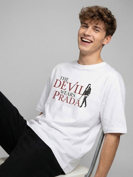Biała koszulka UNISEX z nadrukiem The Devil Wears Prada