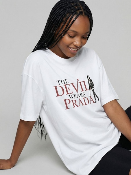 Biała koszulka UNISEX z nadrukiem The Devil Wears Prada