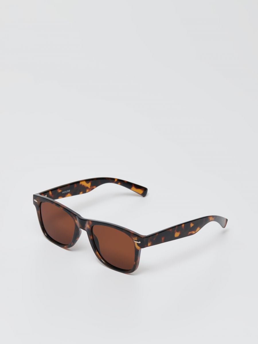 Brązowe okulary przeciwsłoneczne tortoiseshell - brązowy - HOUSE