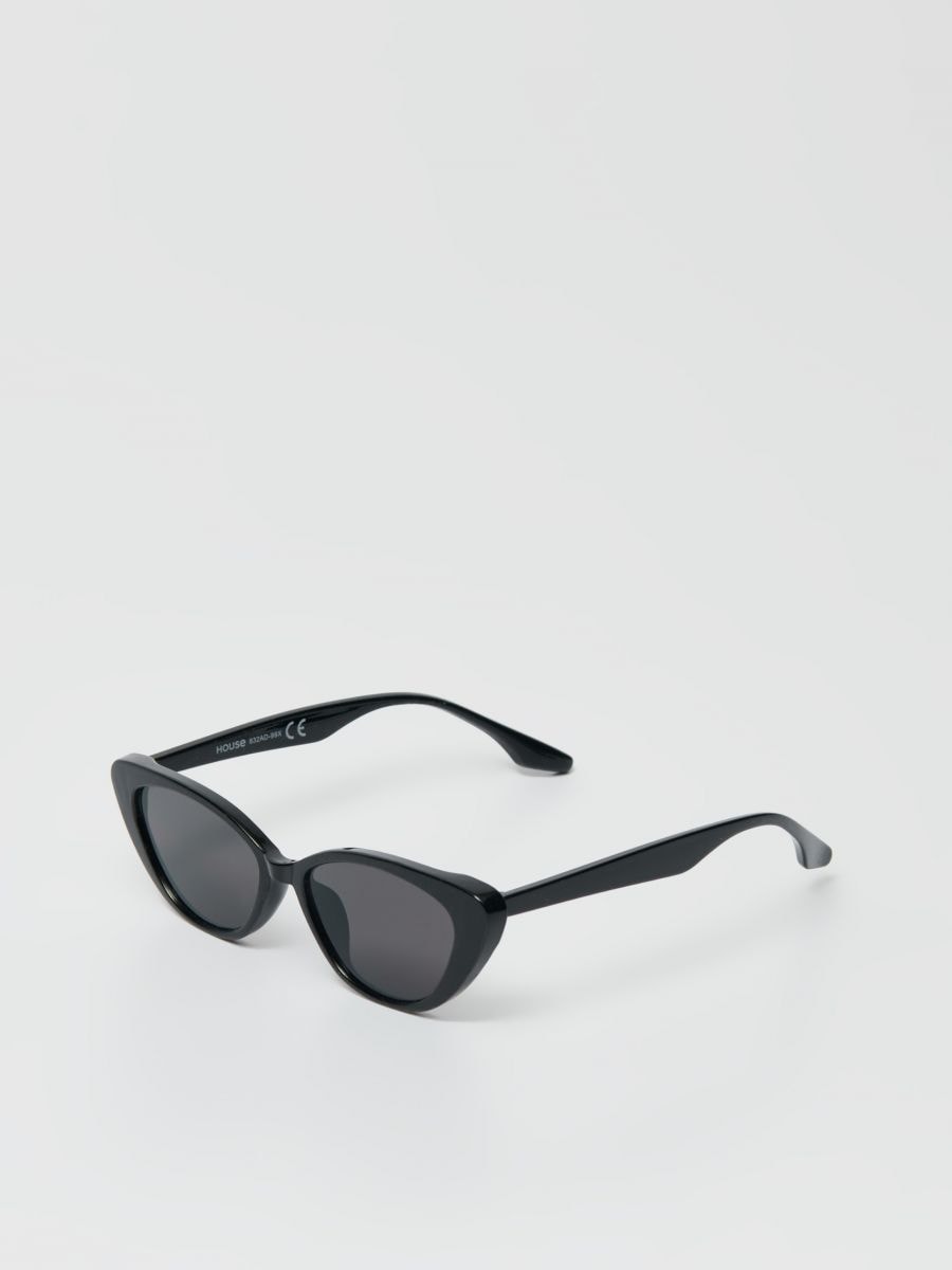 Czarne okulary przeciwsłoneczne cat eye - czarny - HOUSE