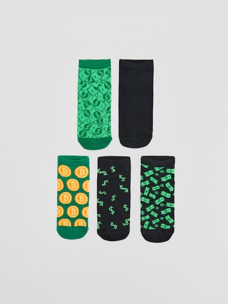 Skarpetki stopki z motywem pieniędzy 5-pak