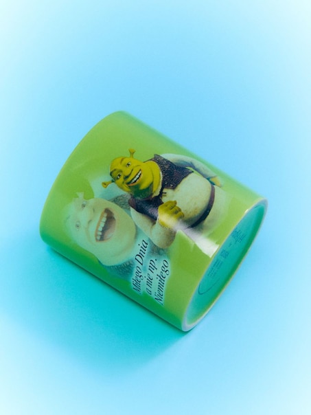 Zielony kubek z nadrukiem Shrek x Włodi4444