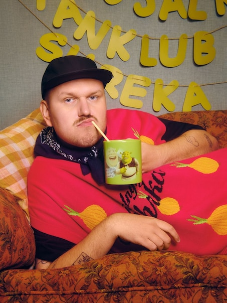 Zielony kubek z nadrukiem Shrek x Włodi4444