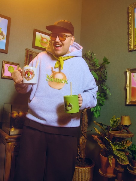 Zielony kubek z nadrukiem Shrek x Włodi4444