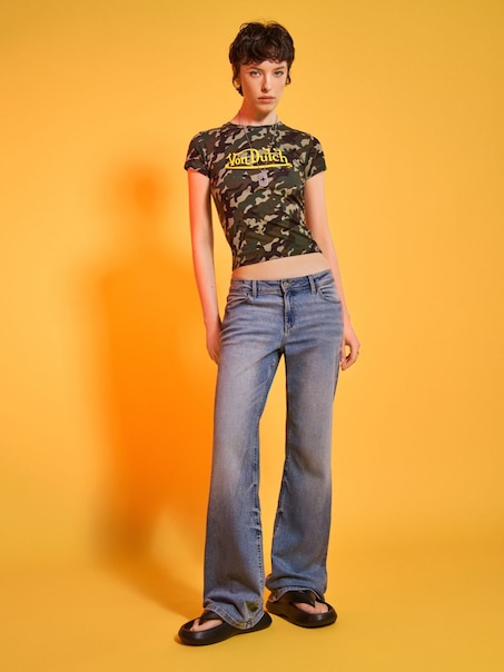 Koszulka z nadrukiem Von Dutch i motywem camo