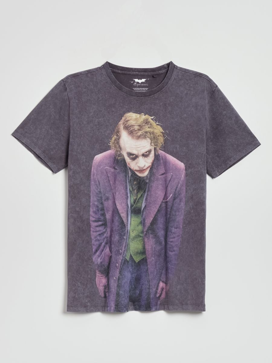 Grafitowa koszulka z nadrukiem Joker - ciemnoszary - HOUSE