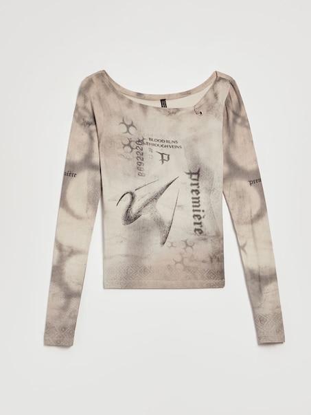 Beżowa koszulka z długim rękawem PREMIÈRE