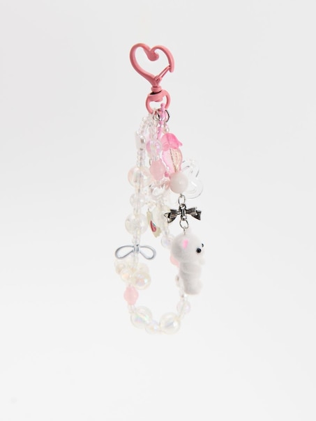 Brelok z misiem i koralikami