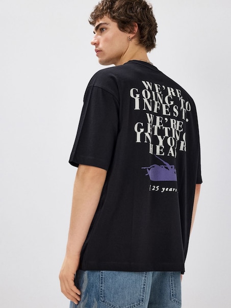 Czarna koszulka z nadrukiem Papa Roach