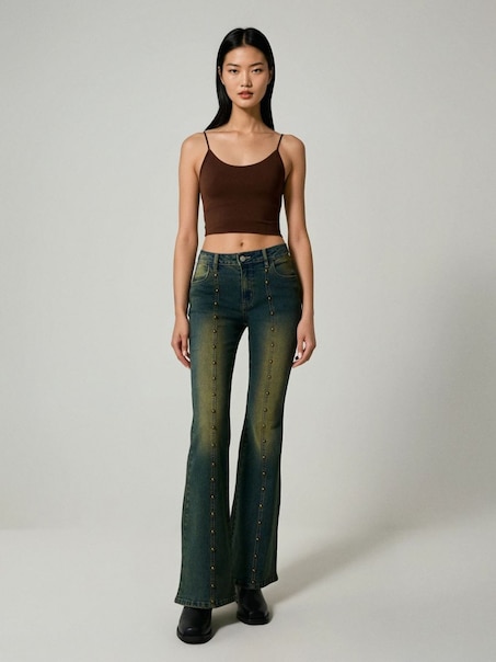 Джинси кльош із заниженою талією