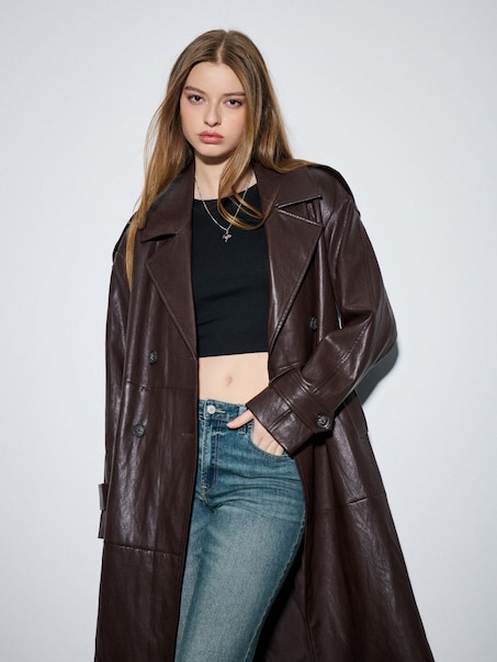 Пальто зі штучної шкіри