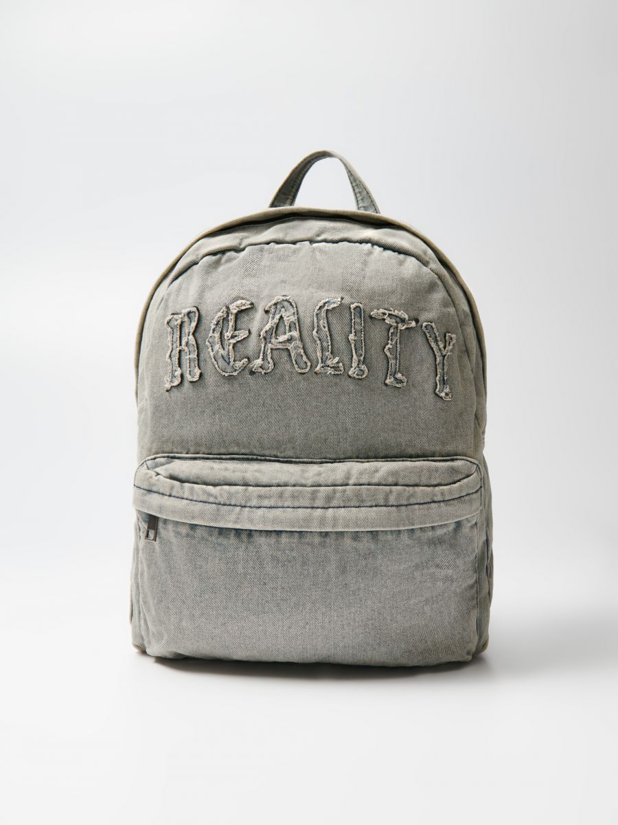 Jasnoszary plecak z napisem Reality - jasnoszary - HOUSE