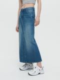 Jeansowa spódnica maxi w stylu vintage - niebieski - HOUSE - small3