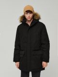 Abrigo con capucha de pelo sintético - negro - HOUSE - small3