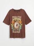 Μπλουζάκι oversized με τύπωμα - καφέ - HOUSE - small6