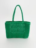 Pleciona torba shopper z napisem zielona - zielony - HOUSE - small2