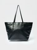 Czarna torba shopper z imitacji skóry - czarny - HOUSE - small1