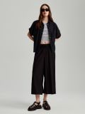 Culotte hlače sa primesama lana - crno - HOUSE - small1