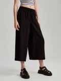 Culotte hlače sa primesama lana - crno - HOUSE - small2