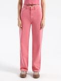 Jeansy straight fit z wysokim stanem różowe - różowy - HOUSE - small3