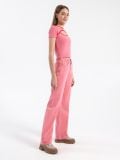 Jeansy straight fit z wysokim stanem różowe - różowy - HOUSE - small4