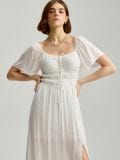 Rochie midi înflorată - alb - HOUSE - small2
