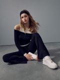Pletene pantalone zvoncare - crno - HOUSE - small3