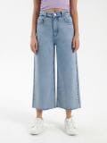 Jeansy culotte z efektem sprania w stylu vintage - niebieski - HOUSE - small3