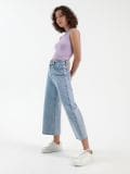 Jeansy culotte z efektem sprania w stylu vintage - niebieski - HOUSE - small5