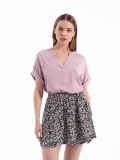 Spódnica mini w kwiaty - wielobarwny - HOUSE - small3