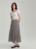 Czarna spódnica maxi z falbanami w kratę - wielobarwny - HOUSE - small2