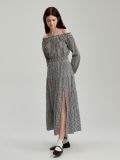 Czarna spódnica maxi z falbanami w kratę - wielobarwny - HOUSE - small3