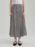 Czarna spódnica maxi z falbanami w kratę - wielobarwny - HOUSE - small4