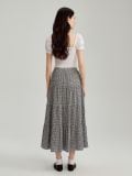 Czarna spódnica maxi z falbanami w kratę - wielobarwny - HOUSE - small5