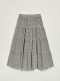 Czarna spódnica maxi z falbanami w kratę - wielobarwny - HOUSE - small1