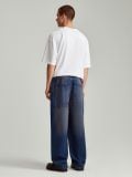 Granatowe jeansy skater fit z przetarciami - brązowy - HOUSE - small3