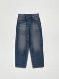 Granatowe jeansy skater fit z przetarciami - brązowy - HOUSE - small4