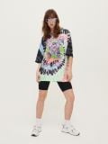 Koszulka oversize tie-dye z psychodelicznym nadrukiem - czarny - HOUSE - small2