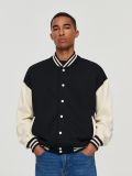 Luźna bluza bomber college czarna - czarny - HOUSE - small1