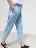 Denimowe spodnie slouchy - niebieski - HOUSE - small2