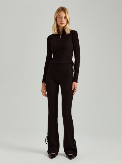 Knit flare pants
