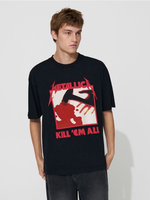 Czarna koszulka z nadrukiem Metallica Kill 'Em All - HOUSE