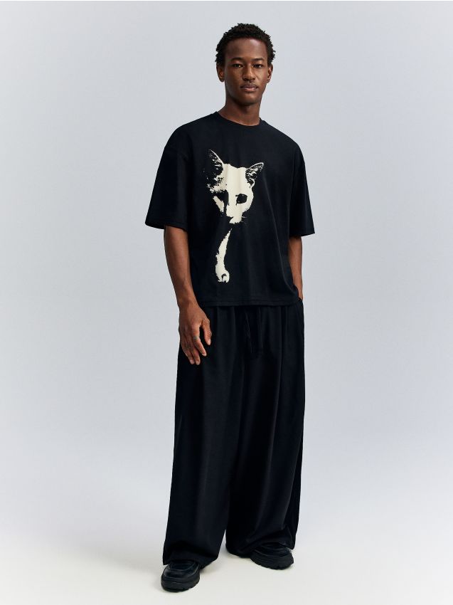 Tricou cu imprimeu Culoare negru - HOUSE - 100MJ-99X