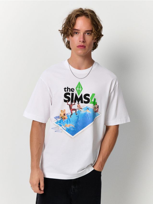 Tricou cu imprimeu The Sims 4 Culoare alb - HOUSE - 116GG-00X
