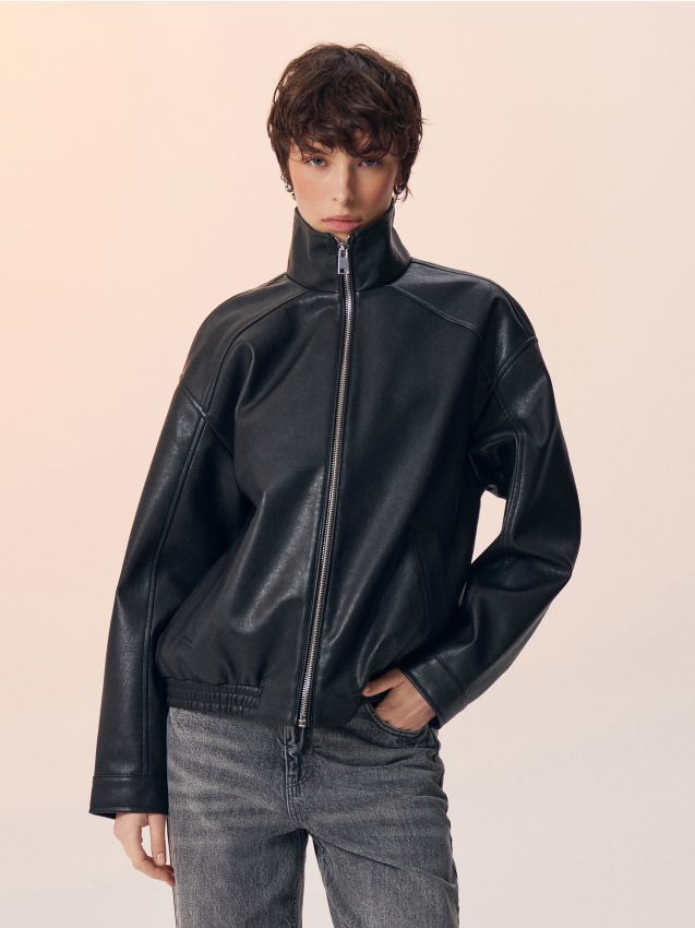 ちゃんWAXED LOGO BOMBER - BLACK WYATT' WAXED LOGO BOMBER - BLACK