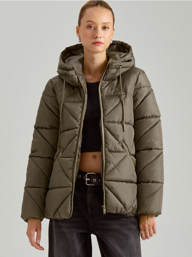 Μπουφάν puffer με κουκούλα