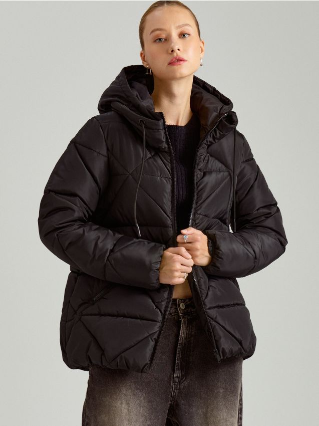 Μπουφάν puffer με κουκούλα