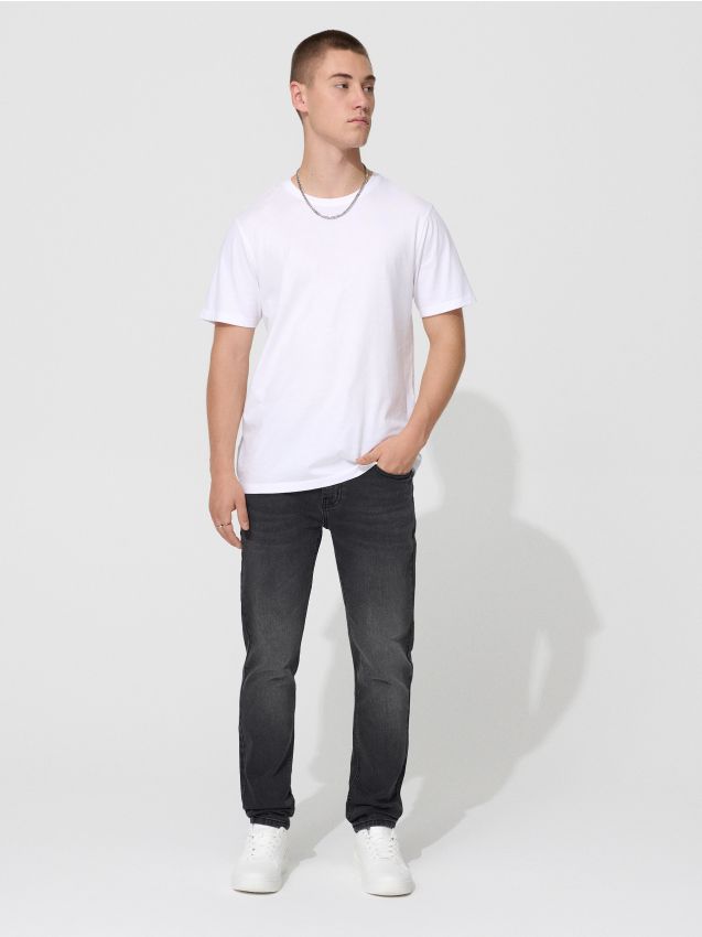 Дънки slim с избелен ефект