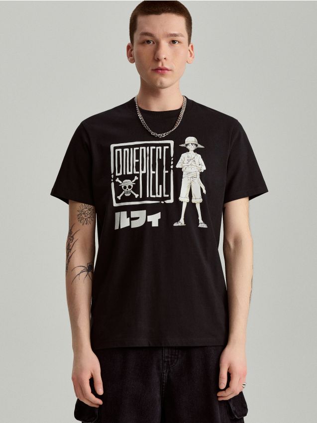 Tricou cu imprimeu One Piece Culoare negru - HOUSE - 197BN-99X